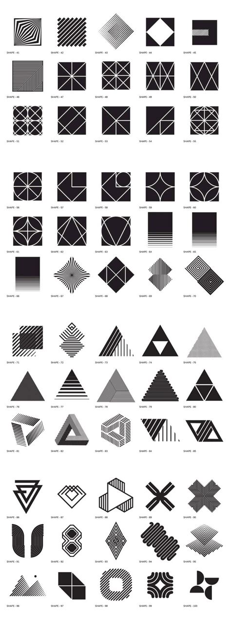 100 Geometric Vector Shapes