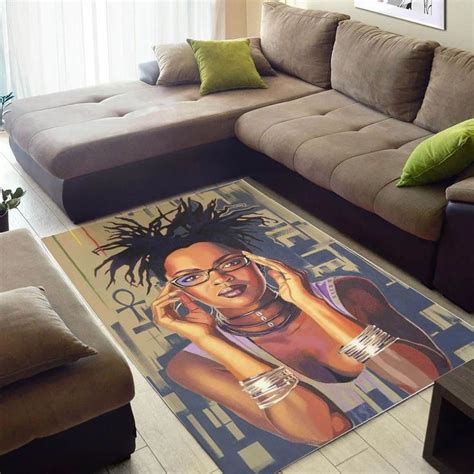 Afrocentric Rugs Pretty Melanin Beauty Girl Carpet African Design ...