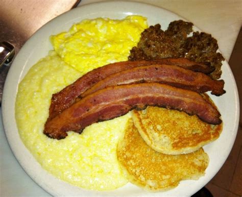 Grits, Eggs, Bacon, Sausage,& (Pancakes are made to order) | Grits and ...