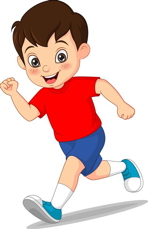 Cartoon funny little boy running 4993755 Vector Art at Vecteezy