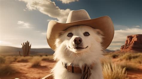 Premium Photo | A dog wearing a cowboy hat