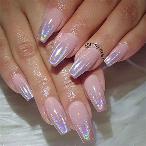 18+ White And Chrome Coffin Nails Gif - real coffin shaped nails