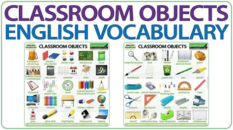 Classroom Objects - Learn Classroom Vocabulary in English - 50 ...