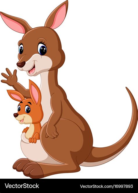 Cute kangaroo cartoon Royalty Free Vector Image