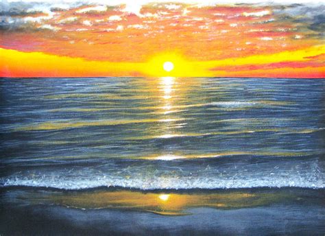 Sunset Beach - Acrylic on canvas : painting