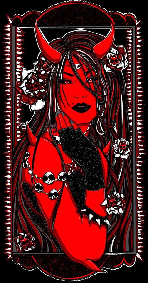 " Devil Girl" Shirt design by Brittany Hanks, via Behance | Satanic art ...