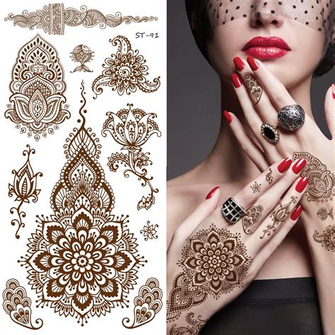 Supperb Temporary Tattoos Inspired Henna Mehndi Design II | Etsy