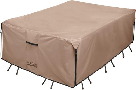 Amazon.com : ULTCOVER Rectangular Patio Heavy Duty Table Cover - 600D ...