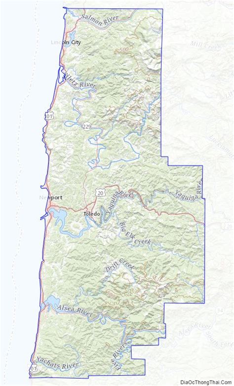 Map of Lincoln County, Oregon - Thong Thai Real