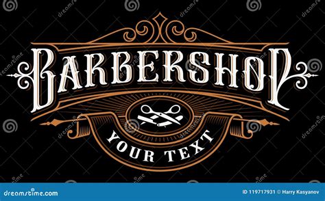 Barbershop logo design. stock vector. Illustration of sign - 119717931