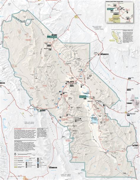 DEATH VALLEY NATIONAL MONUMENT MAP CALIFORNIA - ToursMaps.com