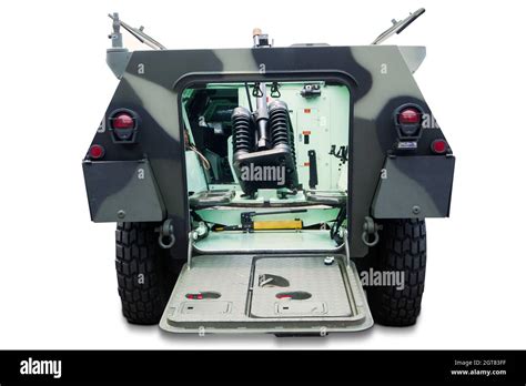 Interior Of Armored Tank Against White Background Stock Photo - Alamy