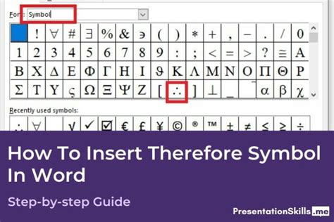 How To Insert Therefore Symbol In Word - PresentationSkills.me