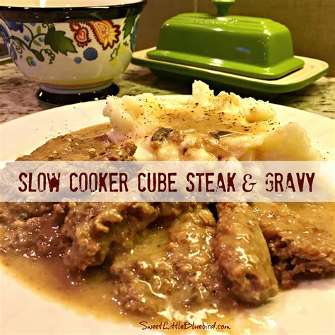 Slow Cooker Cube Steak and Gravy (Quick & Easy) - Sweet Little Bluebird