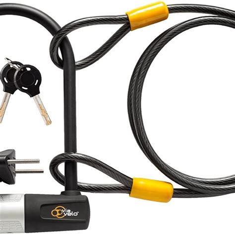 Bike U Lock with Cable - Via Velo Heavy Duty Bicycle U-Lock,14mm ...