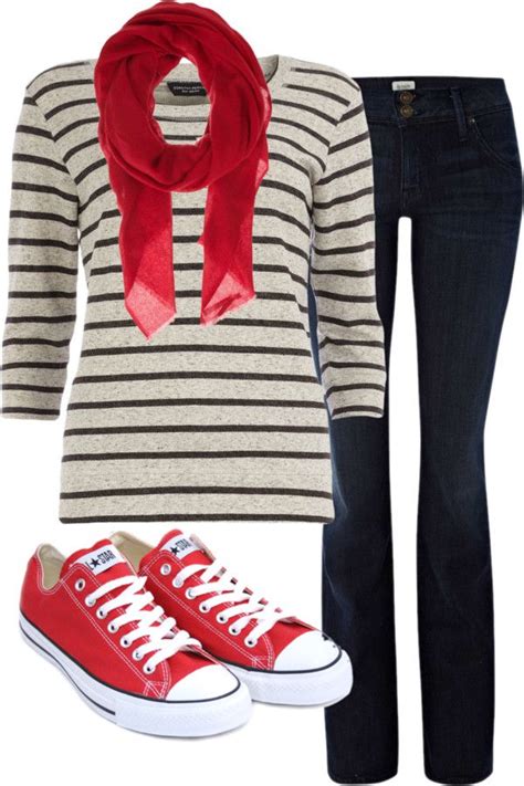 Cute! (I especially love the red converse!) | Red converse outfit ...