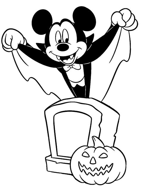 Mickey Mouse Vampire Halloween Coloring Pages | K5 Worksheets Mickey ...