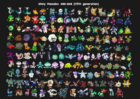 Fifth generation shiny pokedex by Lendsei on DeviantArt