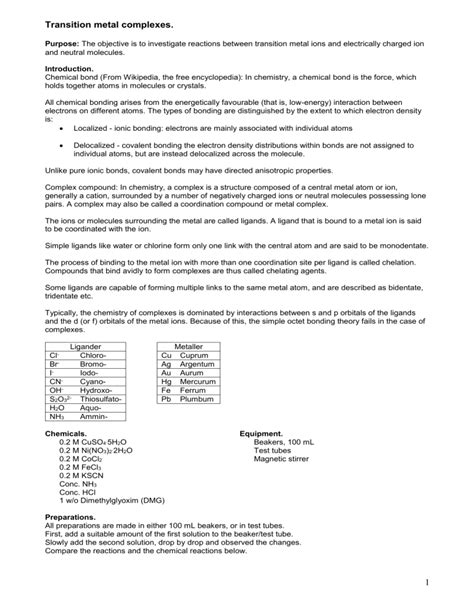 Transition metal complexes