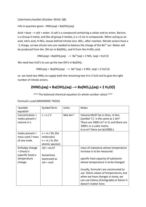 HNO3 Ba(OH)2 neutralisation Q