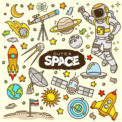 Outer Space Cartoon Color Doodle Illustration in 2021 | Doodle ...