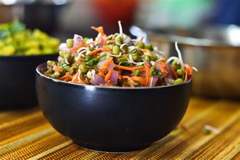 Moong Sprouts Salad with Carrots Recipe by Archana's Kitchen