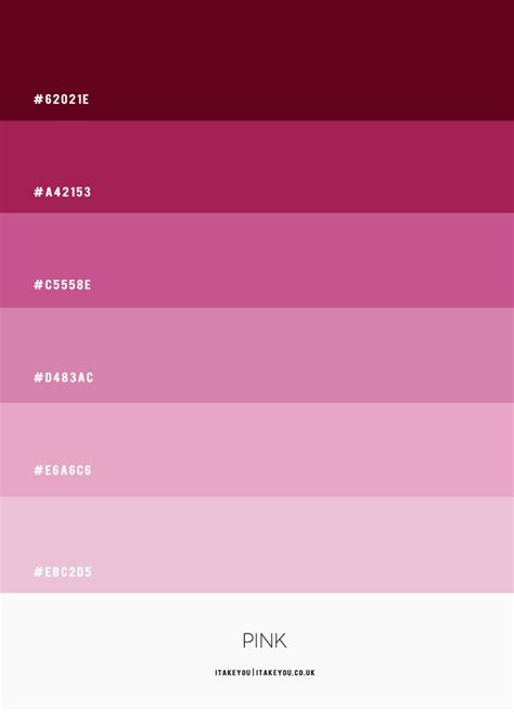 Shades of Pink Colour Combination - Pink Color Names | itakeyou.co.uk