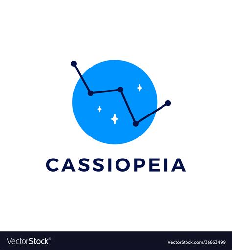 Cassiopeia star constellation logo icon Royalty Free Vector