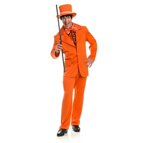 Mens Dumb And Dumber Orange Tuxedo With Jacket Pants Cumberbun Costume ...