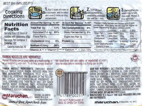 Maruchan Ramen Noodles Ingredients - Design Corral