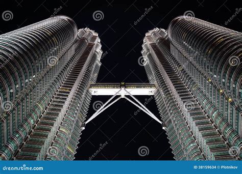 Petronas Towers at night. stock photo. Image of exterior - 38159634