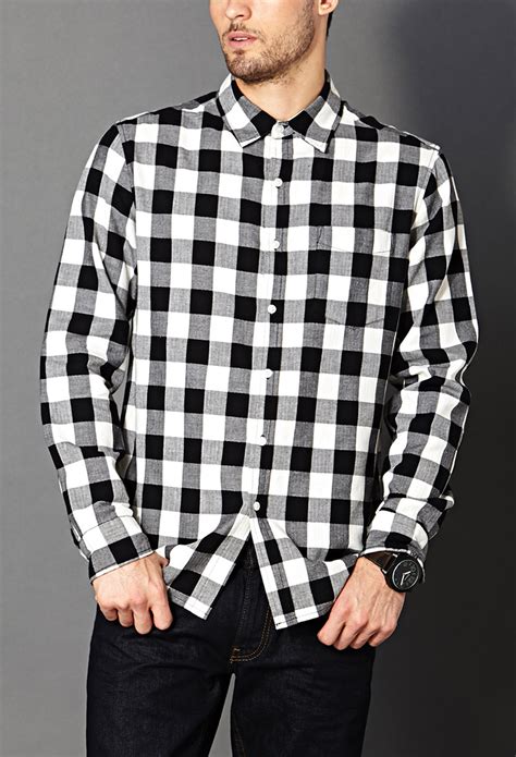 Lyst - Forever 21 Classic Fit Buffalo Plaid Shirt in Black for Men