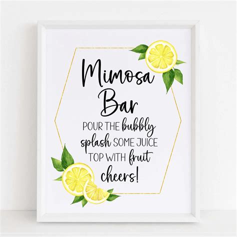 Mimosa Bar Sign (Lemon) - Modern MOH