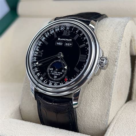 Blancpain Léman Moonphase Triple Calendar Black Dial - OneLuxury