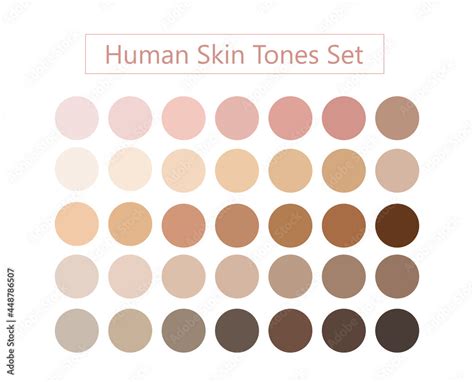 Human skin tones set vector. Face and body complexion palette ...