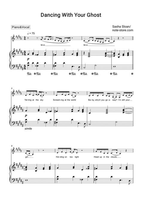 Sasha Sloan - Dancing With Your Ghost sheet music for piano [PDF ...