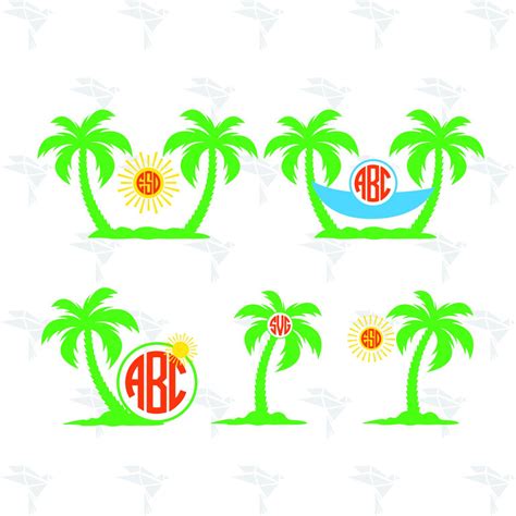 Palm Tree Monogram SVG, PNG for Cutting, Printing, Designing or more