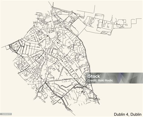 Street Roads Map Of The Postal District 4 Of Dublin Ireland Stock ...