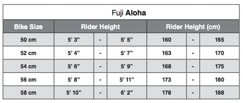 Sale > fuji size chart bike > in stock