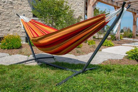 Vivere's Combos - Sunbrella Sunset Hammock with Stand (8ft) - Sleepy ...