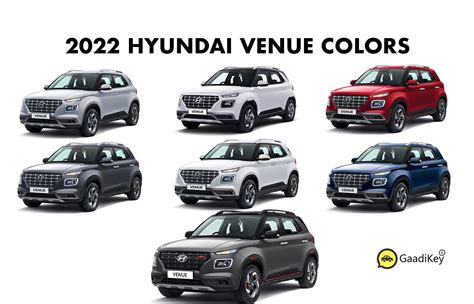 2022 Hyundai Venue Colors: Blue, Silver, White, Grey, Red - GaadiKey