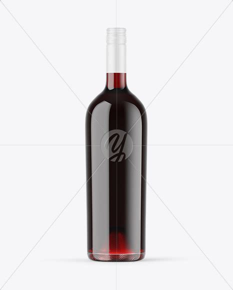 Clear Glass Red Wine Bottle Mockup - Free Download Images High Quality ...