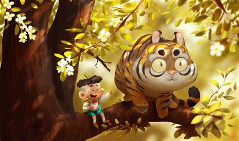 ArtStation - Tiger Friends 3, Gop Gap | Book illustration art ...