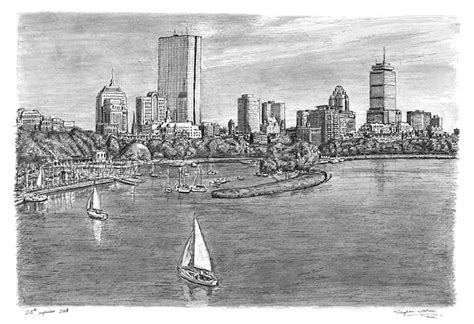 Boston Skyline - Original drawings, prints and limited editions by ...