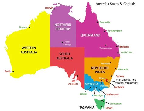 Australian Map With States And Capital Cities