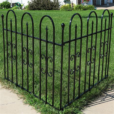 Sunnydaze 2-Piece Decorative Finial Garden Landscape Metal Border Fence ...