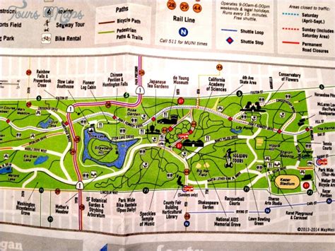 GOLDEN GATE PARK MAP SAN FRANCISCO - ToursMaps.com