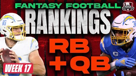 Fantasy Football Rankings - Week 17 Running Back / Quarterback Rankings ...