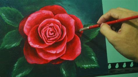 Acrylic Painting Lesson - Red Rose by JM Lisondra - YouTube | Rose ...