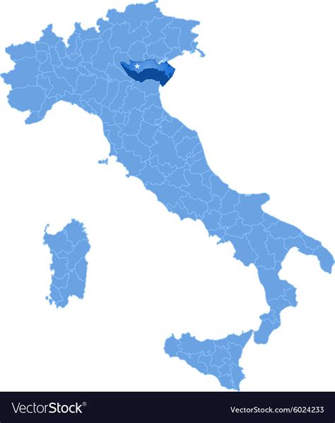 Map of italy rovigo Royalty Free Vector Image - VectorStock